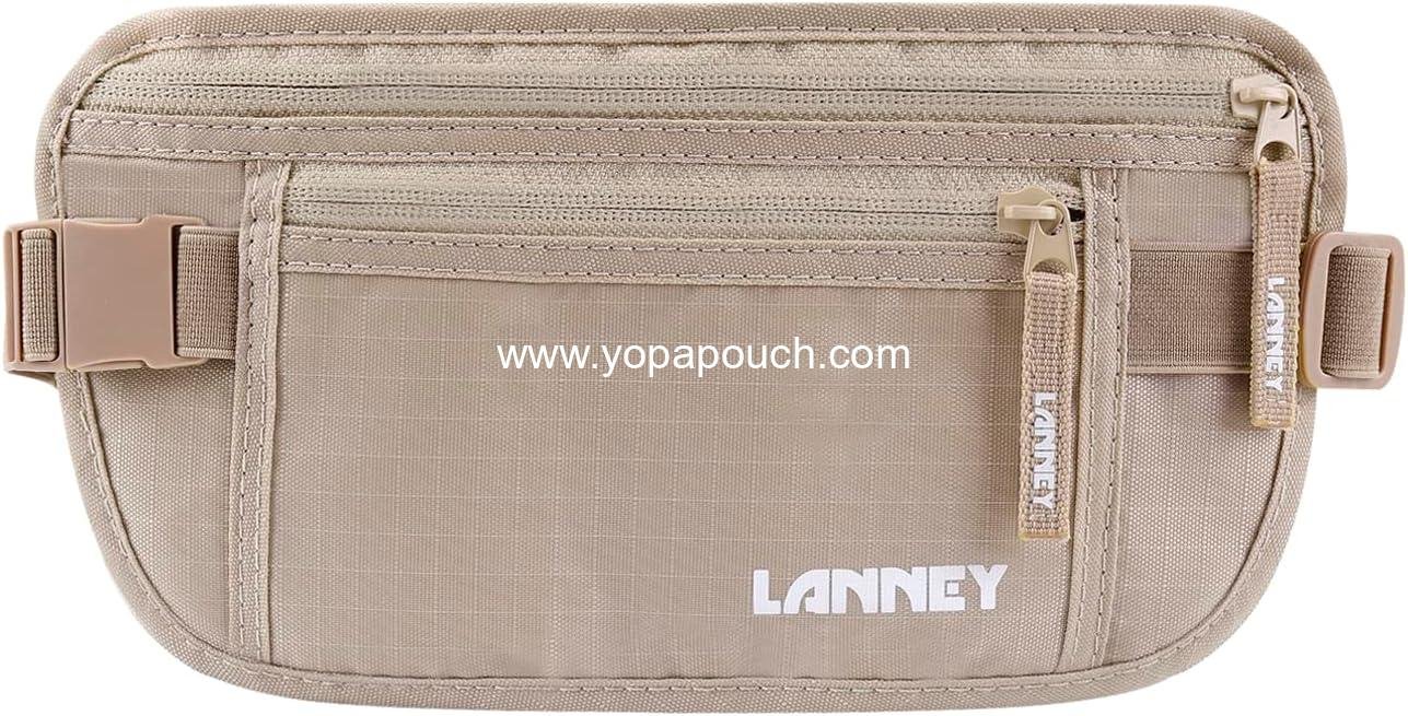 Money Belt for Travel, Slim RFID Blocking Women and Men Hidden Travel Pouch Under Clothes, Passport Holder Protect Cash, Documents, Credit Card, Bonus 2 RFID Sleeves