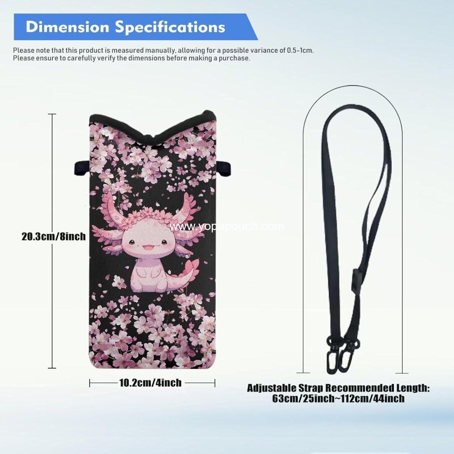 Wholesale Shockproof Neoprene Phone Bag Soft Cellphone Sleeve Pouch with Adjustable Crossbody Strap, 4 x 8 Inch - Supplier
