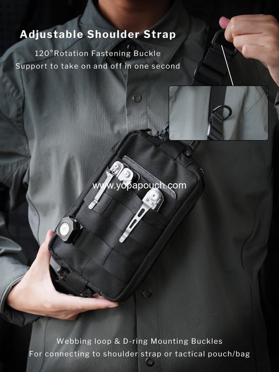 Wholesale Small EDC Sling Bag Tactical Fanny Pack for Men Molle Pouch Crossbody Backpack with Adjustable Shoulder Strap Utility Chest Pouch for Hiking Traveling Bush-Craft Manufacturer