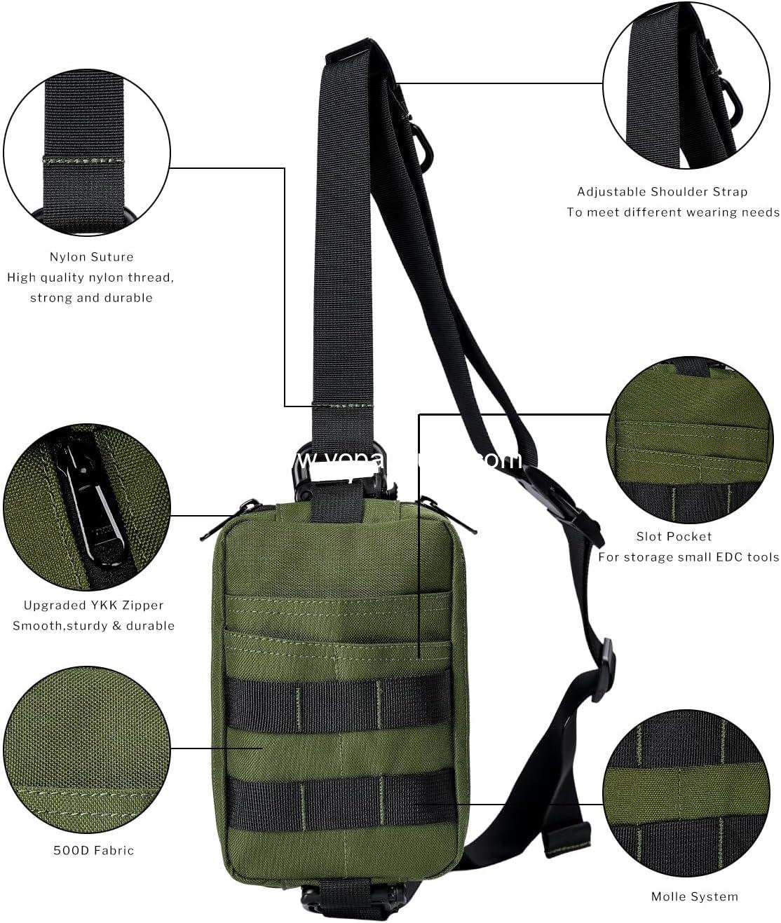 Wholesale Small EDC Sling Bag Tactical Fanny Pack for Men Molle Pouch Crossbody Backpack with Adjustable Shoulder Strap Utility Chest Pouch for Hiking Traveling Bush-Craft Manufacturer