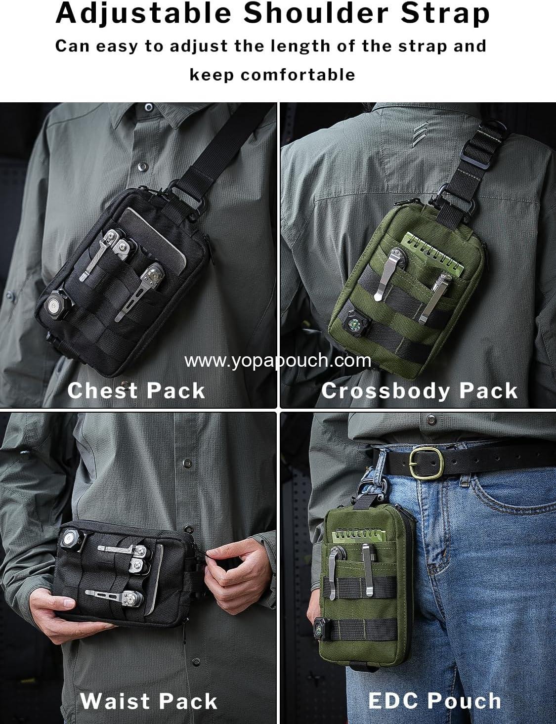 Wholesale Small EDC Sling Bag Tactical Fanny Pack for Men Molle Pouch Crossbody Backpack with Adjustable Shoulder Strap Utility Chest Pouch for Hiking Traveling Bush-Craft Manufacturer