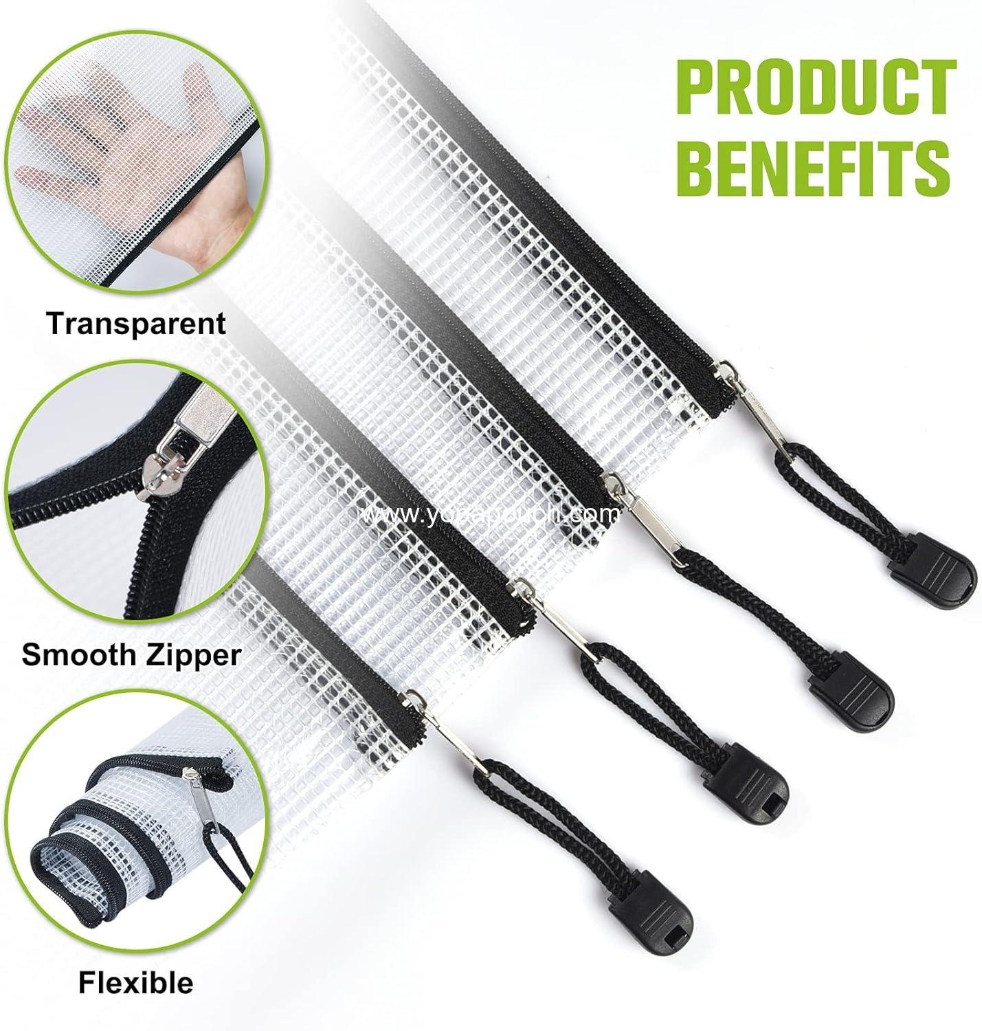 Wholesale Mesh Zipper Pouch - 6PCS Waterproof Plastic Mesh Bag - A3 Size Tear-Resistant Document Pouch - Extra Large Zip File Bags for School, Office Supplies, Home, Travel Storage (17×12 Inch) Supplier