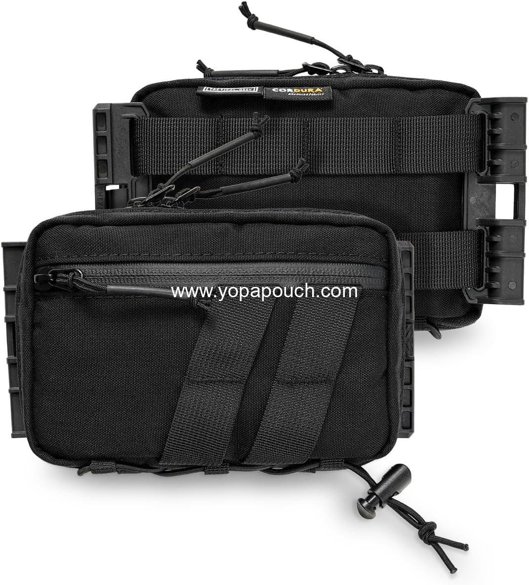 TACTICAL_GEEK Block E6.0 Utility Pocket Organizer with Elastic Cord, Dual-Directional Zippers Nylon Tool Pouch, Portable Small Gadget Organization for Daily Carry