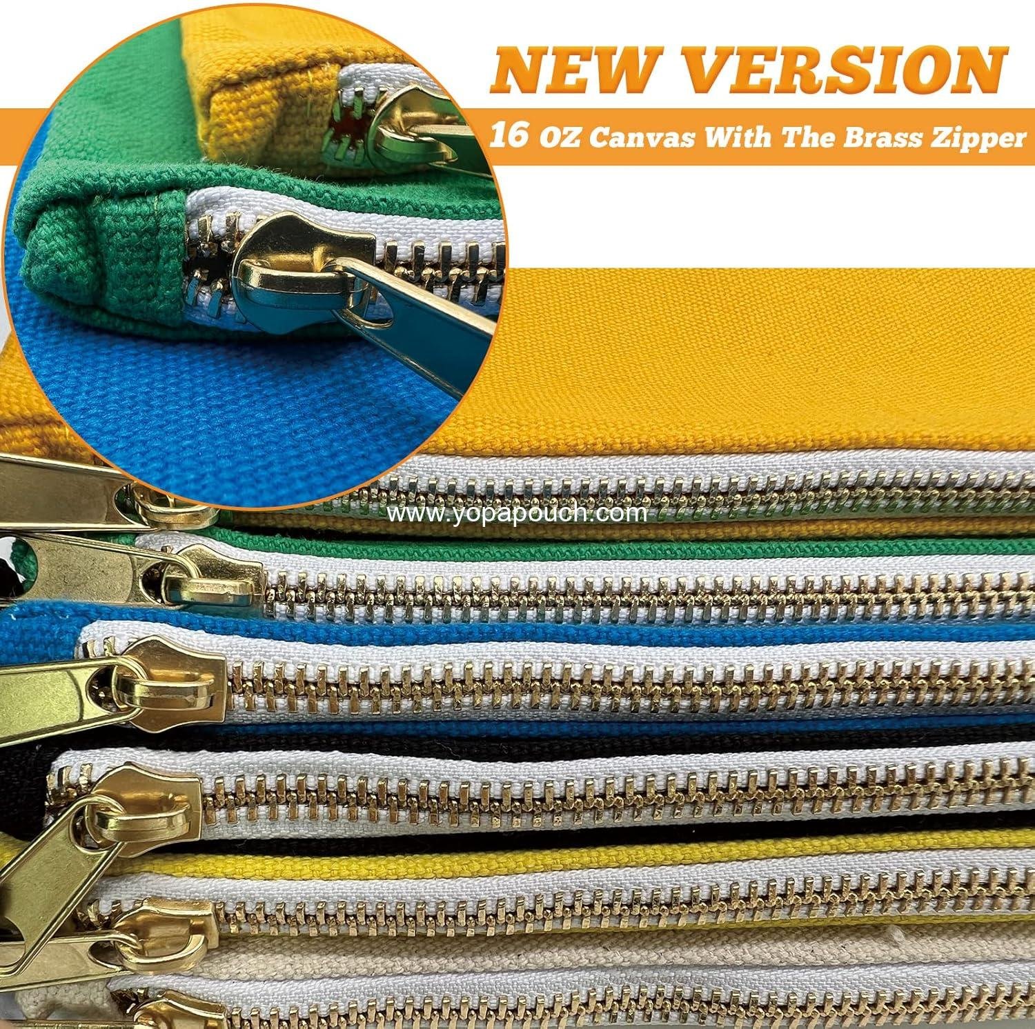 Wholesale 6 Pack Heavy Duty Canvas Tool Bags - Multipurpose Zipper Pouches, Utility Storage Organizers, 12.5 x 7 Inches, Olive, Orange, Blue, Yellow, White, Black, Supplier