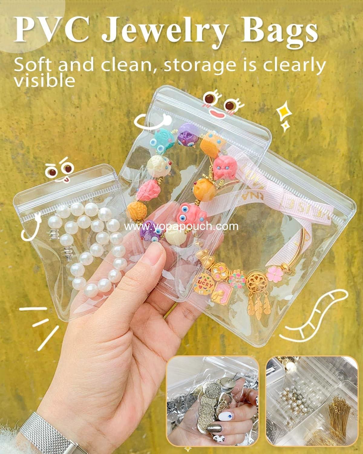 Wholesale 30Pcs Anti-Tarnish Jewelry Bags Clear PVC Storage Pouches with Zipper for Earrings and Bracelets 5.9x5.9 in - Supplier
