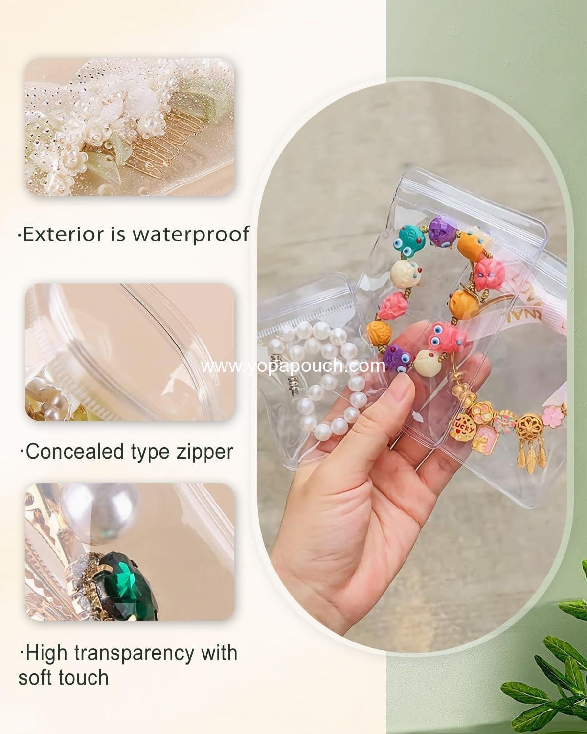 Wholesale 30Pcs Anti-Tarnish Jewelry Bags Clear PVC Storage Pouches with Zipper for Earrings and Bracelets 5.9x5.9 in - Supplier