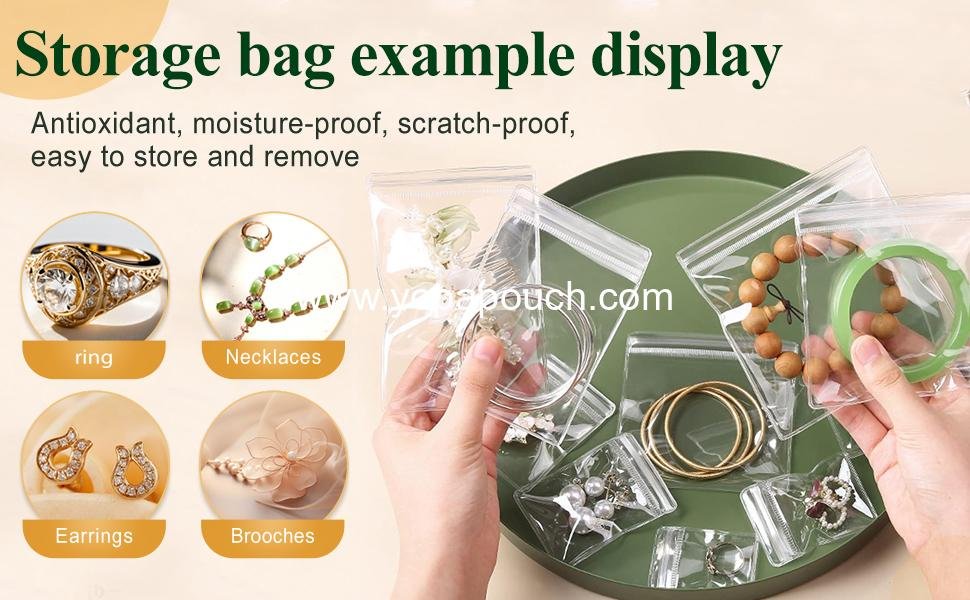 Wholesale 30Pcs Anti-Tarnish Jewelry Bags Clear PVC Storage Pouches with Zipper for Earrings and Bracelets 5.9x5.9 in - Supplier