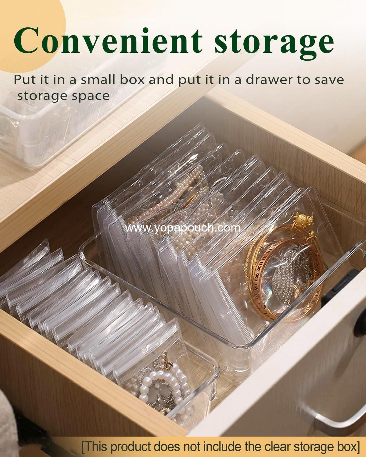 Wholesale 30Pcs Anti-Tarnish Jewelry Bags Clear PVC Storage Pouches with Zipper for Earrings and Bracelets 5.9x5.9 in - Supplier