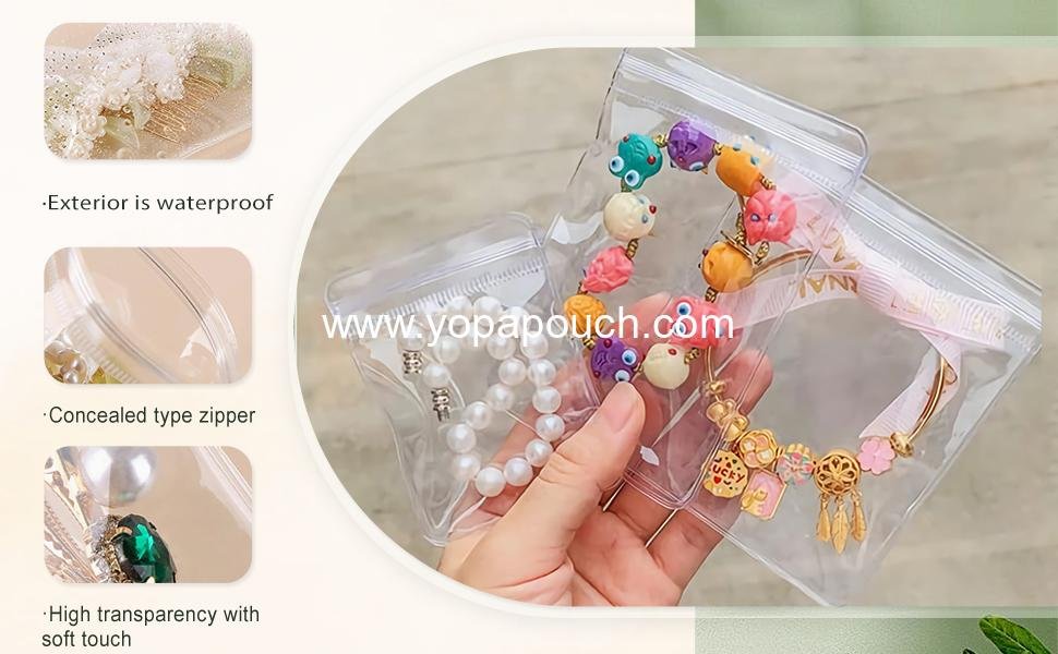 Wholesale 30Pcs Anti-Tarnish Jewelry Bags Clear PVC Storage Pouches with Zipper for Earrings and Bracelets 5.9x5.9 in - Supplier