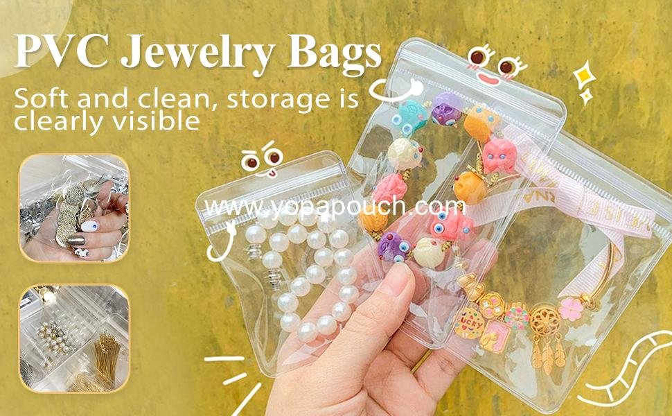 Wholesale 30Pcs Anti-Tarnish Jewelry Bags Clear PVC Storage Pouches with Zipper for Earrings and Bracelets 5.9x5.9 in - Supplier