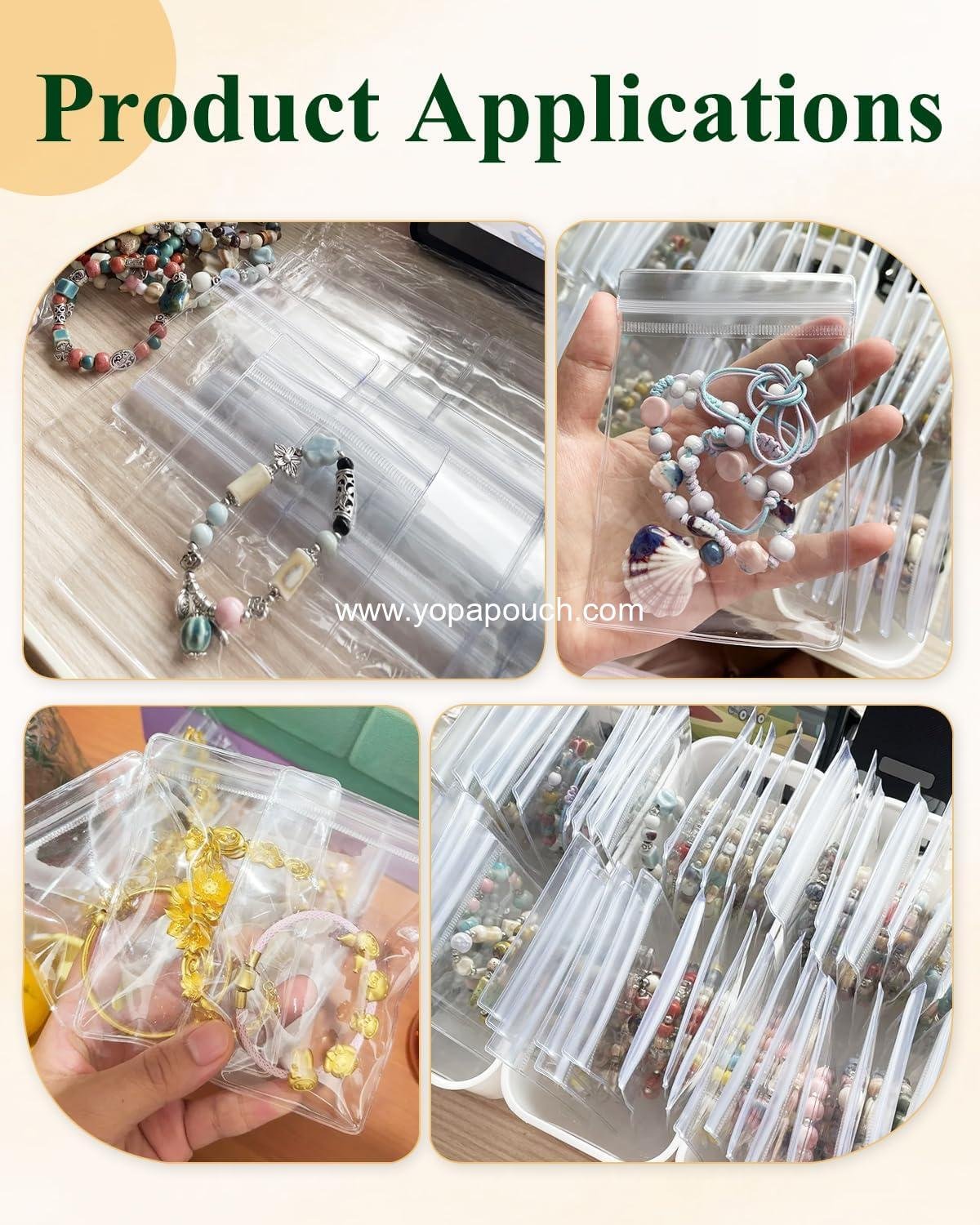 Wholesale 30Pcs Anti-Tarnish Jewelry Bags Clear PVC Storage Pouches with Zipper for Earrings and Bracelets 5.9x5.9 in - Supplier