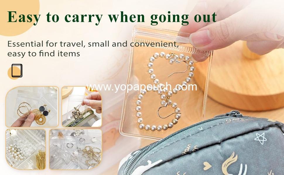Wholesale 30Pcs Anti-Tarnish Jewelry Bags Clear PVC Storage Pouches with Zipper for Earrings and Bracelets 5.9x5.9 in - Supplier