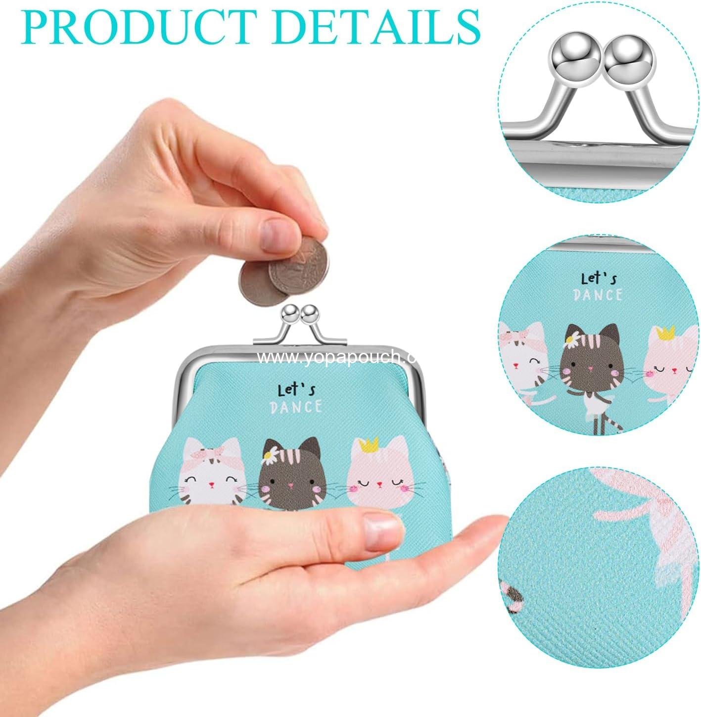Wholesale Cute Coin Purse Mini Kiss-Lock Change Pouch for Women Kids Girls for Cash and Coins Supplier