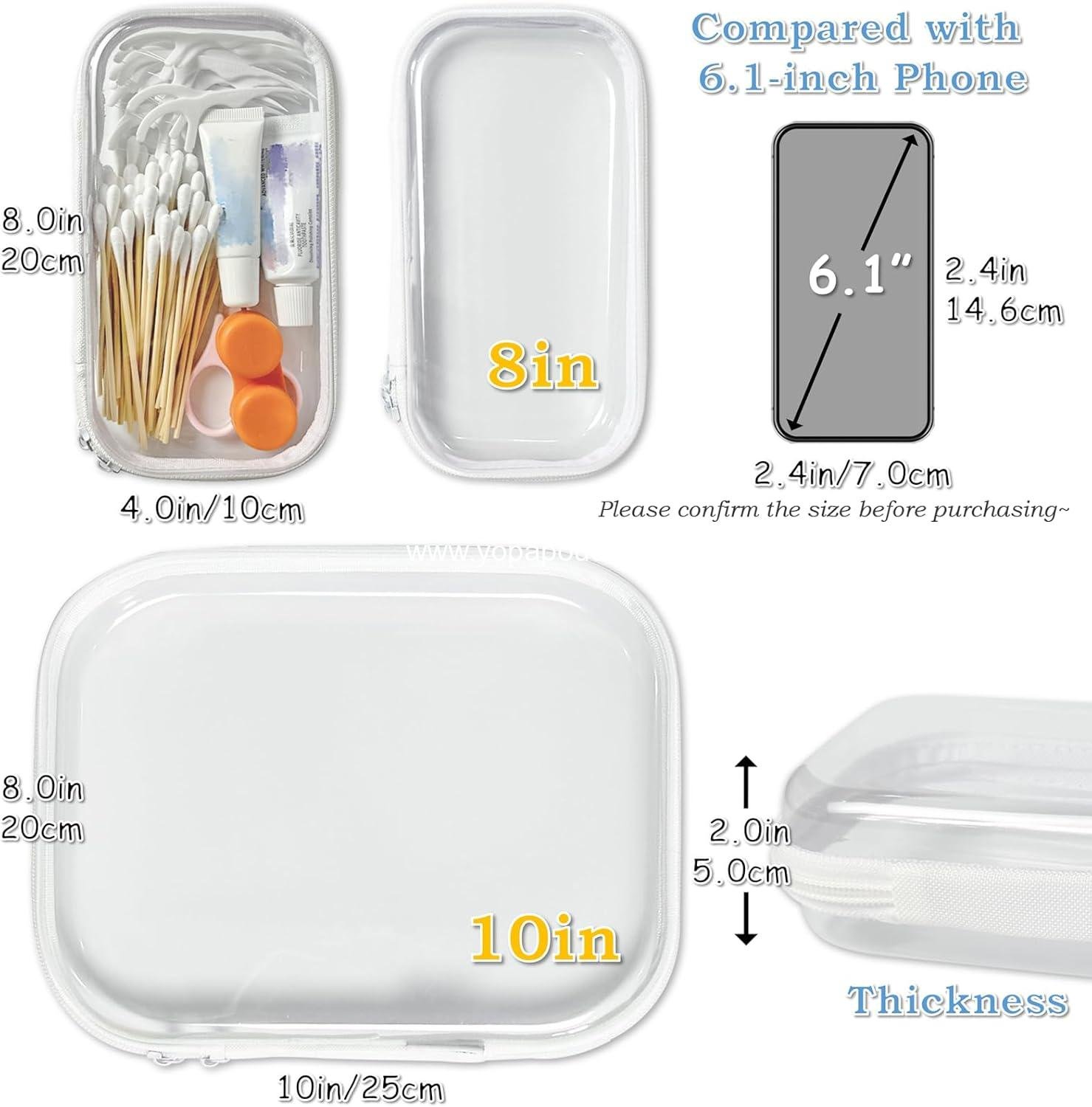 Wholesale Clear Hard Zipper Case for Storage, Durable Zipper Pouch, Hard Plastic Pencil Pouch for Snacks and Toy Travel Organizer, OEM Supplier