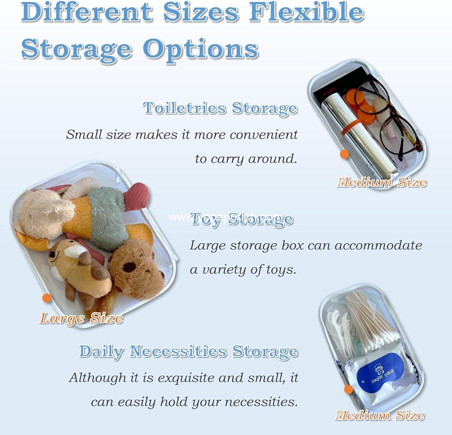 Wholesale Clear Hard Zipper Case for Storage, Durable Zipper Pouch, Hard Plastic Pencil Pouch for Snacks and Toy Travel Organizer, OEM Supplier