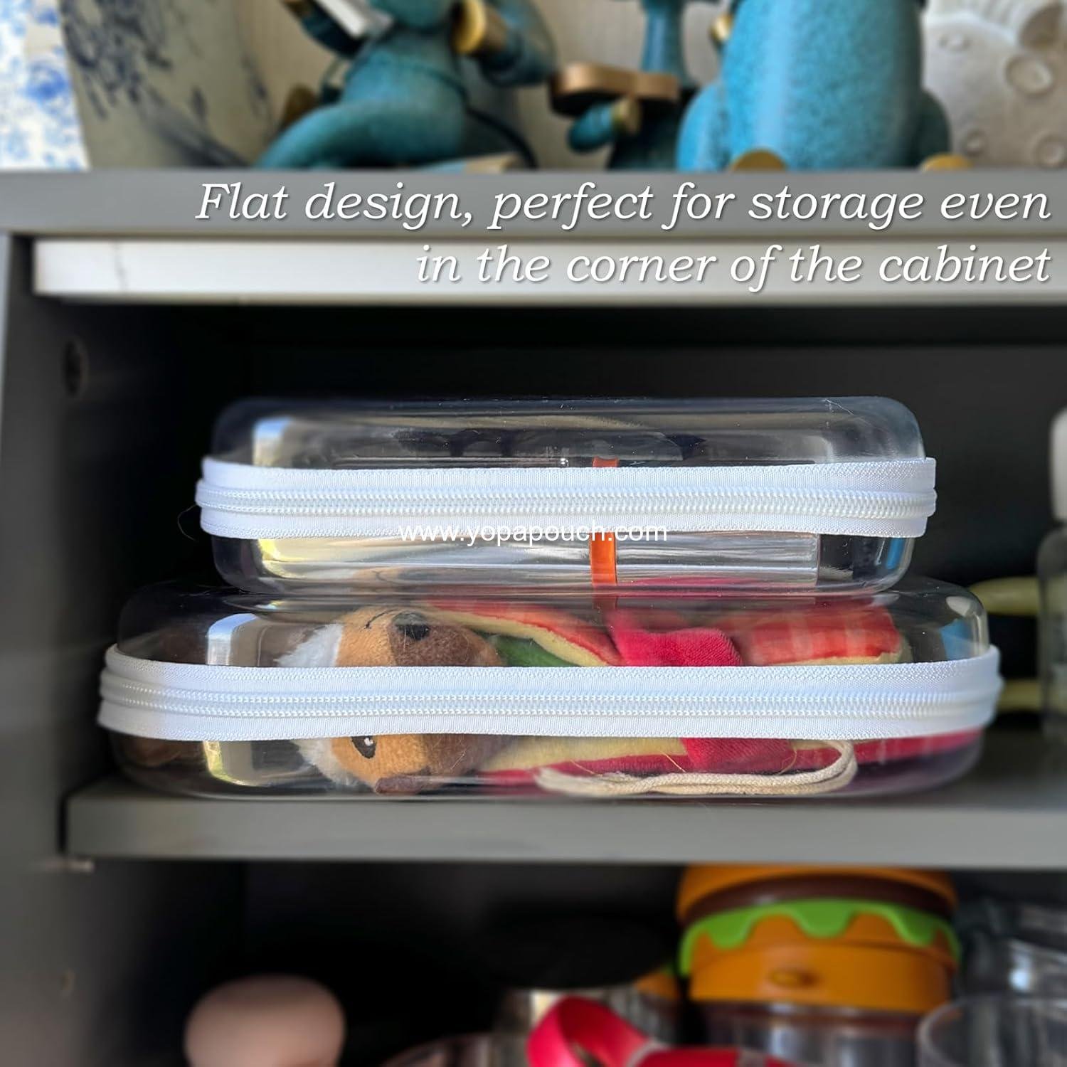 Wholesale Clear Hard Zipper Case for Storage, Durable Zipper Pouch, Hard Plastic Pencil Pouch for Snacks and Toy Travel Organizer, OEM Supplier