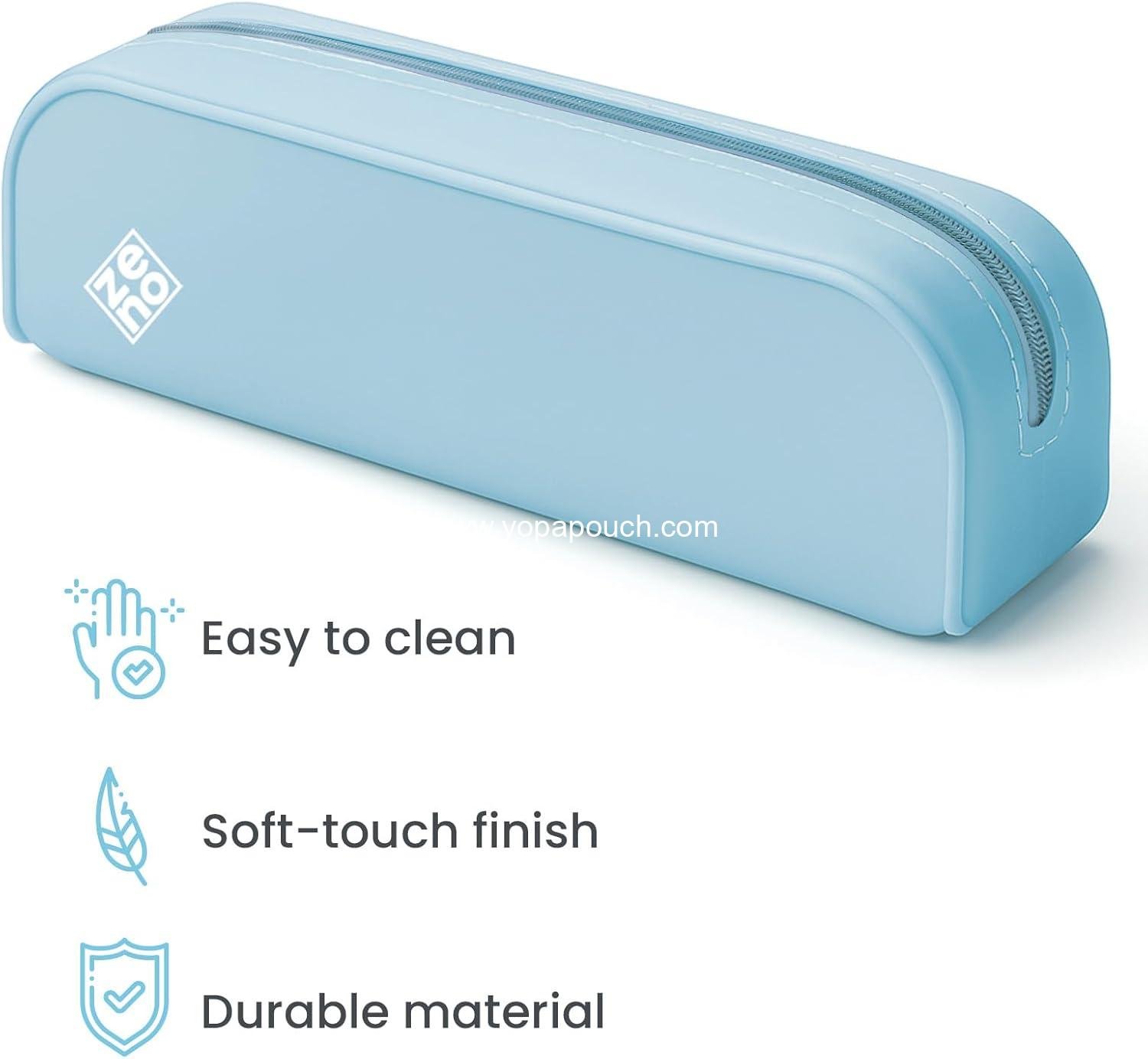 Wholesale Aesthetic Silicone Pencil Case – Cute Beige Makeup Bag, Travel Pouch, Small Stationery Organizer for Women & Teens – Beige Seashell Supplier