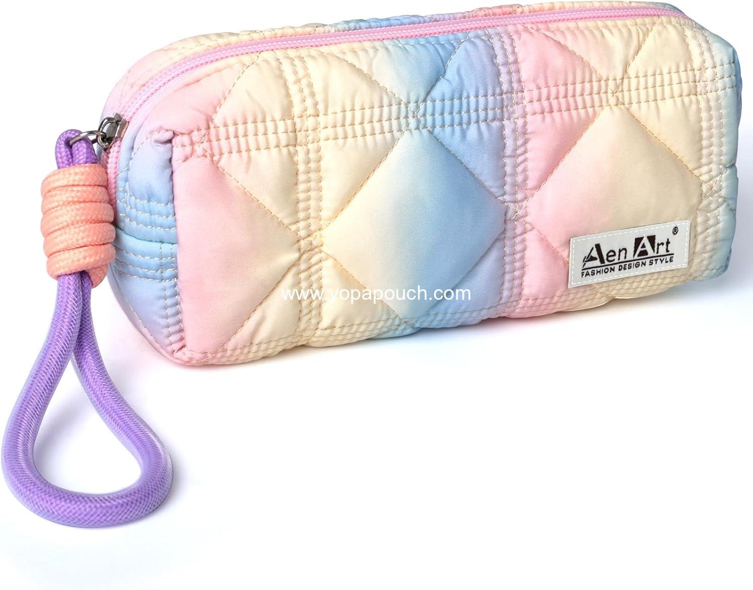 OEM Aesthetic Gradient Color Pencil Pouch, Lightweight Organizer Case with Zipper and Easy Loop for Girls and Adults, Large Capacity Makeup Bag, Supplier