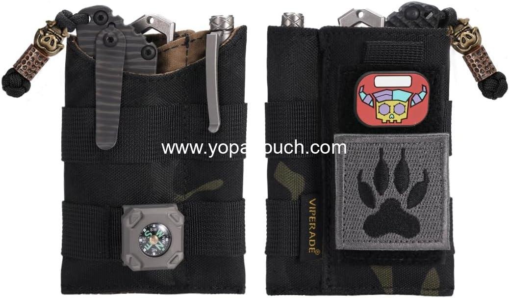OEM EDC Pocket Organizer Tool Pouch, Multitool Sheath with Patch Area for DIY, 3 Slip Pockets for Outdoor Activities, Daily Carry, Wholesale Supplier