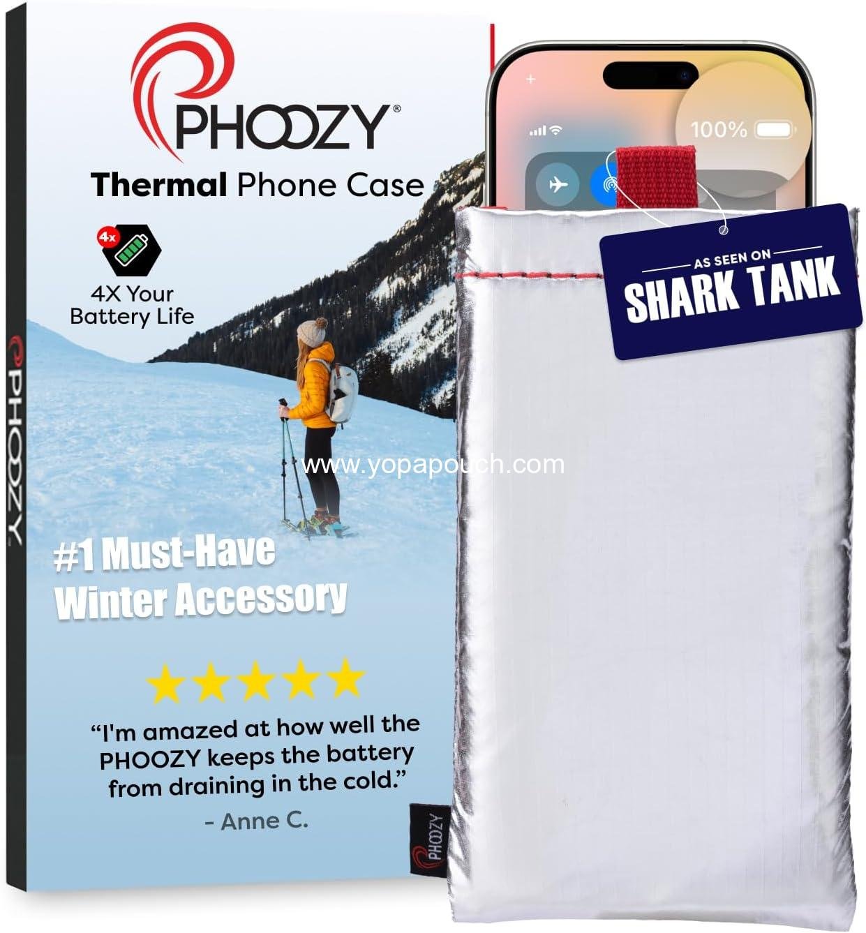 OEM Insulated Thermal Phone Case | Extends Battery Life 3X in Freezing Weather | Cold Resistant Drop Protection | Military Grade Water Resistant | Large Size | Silver | Wholesale Supplier