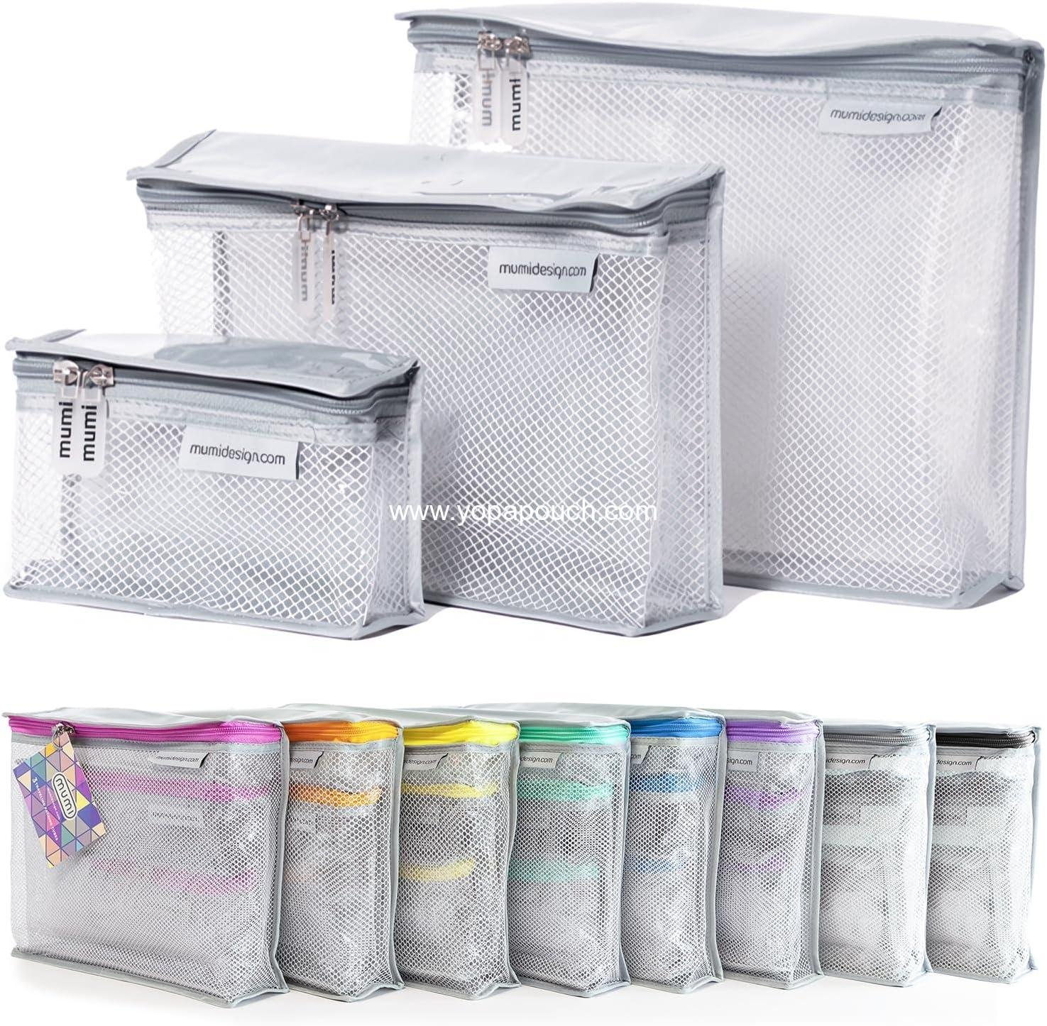 OEM Travel Toiletry Bag Set of 3 – Clear TSA Approved Makeup Organizer Pouches for Skincare, Cosmetics, and Travel Accessories – Water-Resistant and Reusable - Gray - Supplier