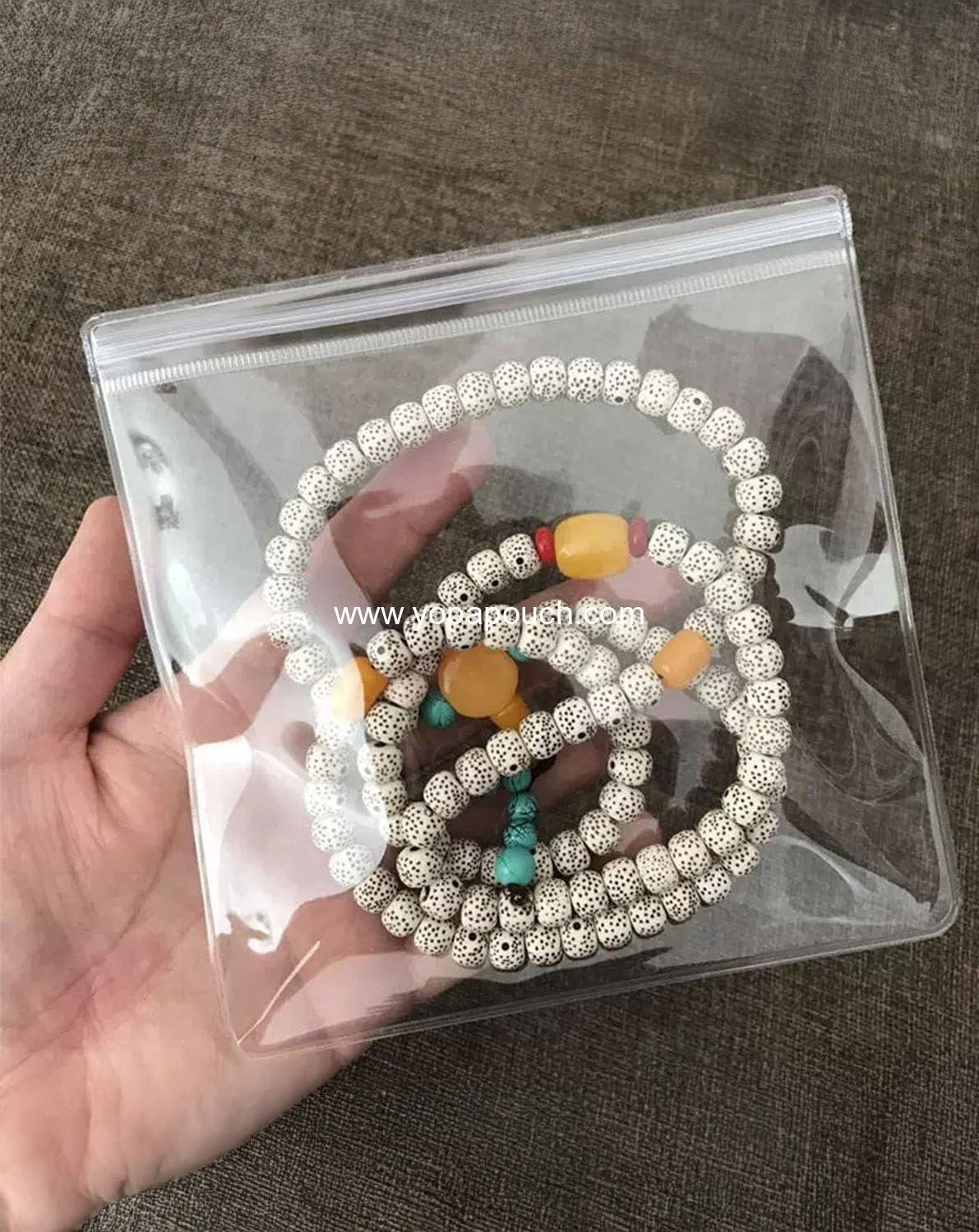 Wholesale 30Pcs Anti-Tarnish Jewelry Bags Clear PVC Storage Pouches with Zipper for Earrings and Bracelets 5.9x5.9 in - Supplier