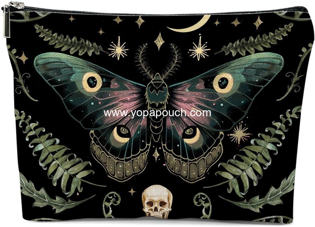 Wholesale Butterfly Moth Makeup Bag, Gothic Travel Pouch and Cosmetic Organizer, Witchy Gifts for Women, Girls, Daughters, Sisters, Coworkers, Friends, Bestie, Graduation, and Birthday Gifts - Supplier