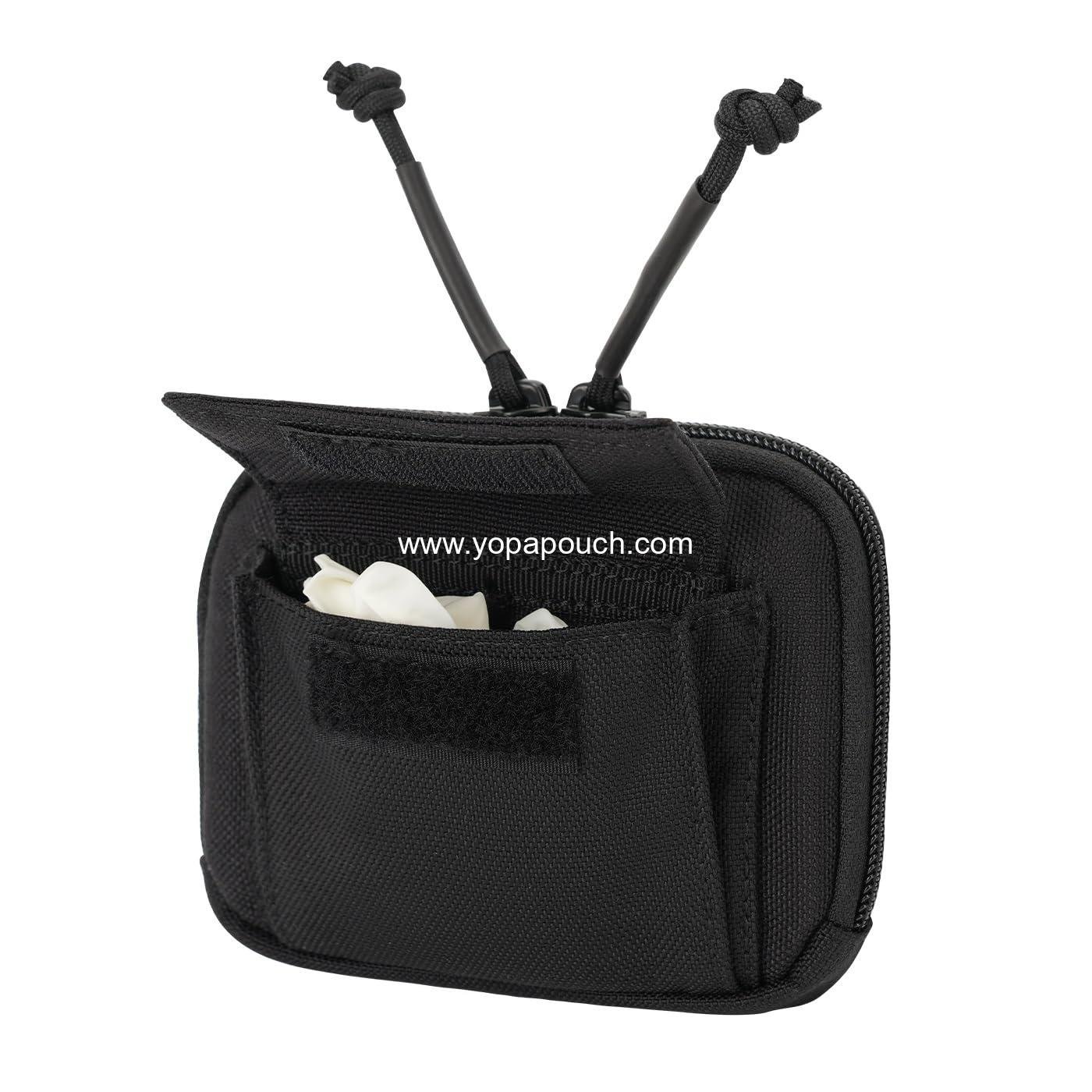 Wholesale Duty Belt Gloves Pouch - Disposable Glove Holder with Double Pockets for Law Enforcement, Security, Firefighter, EMS, EMT, Paramedic First Responders - Nylon Bag with Zipper Closure - Manufacturer