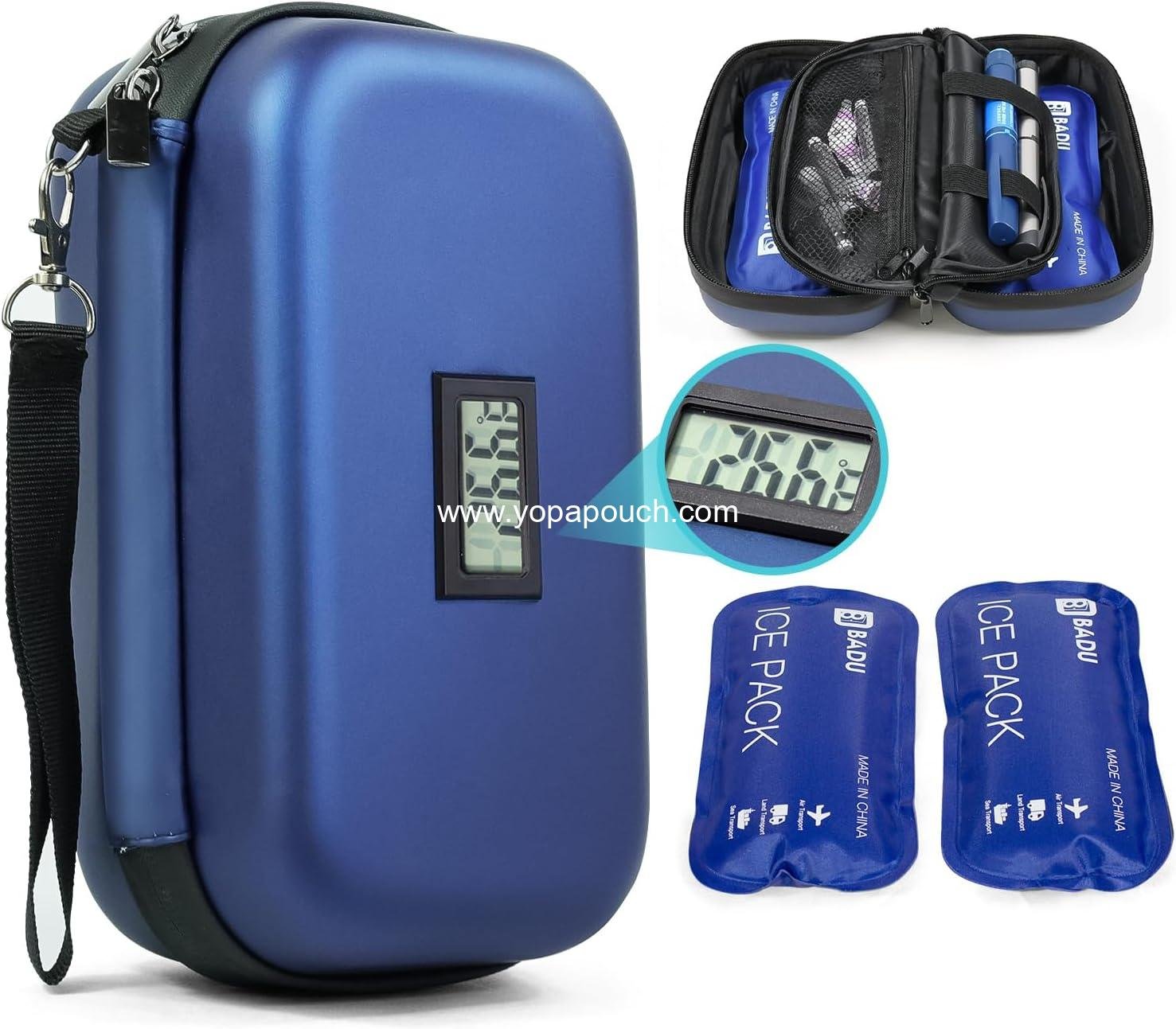 Wholesale Insulin Cooler Travel Case TSA Approved Diabetic Medication Organizer with Temperature Display and 2 Ice Packs for Travel - Factory