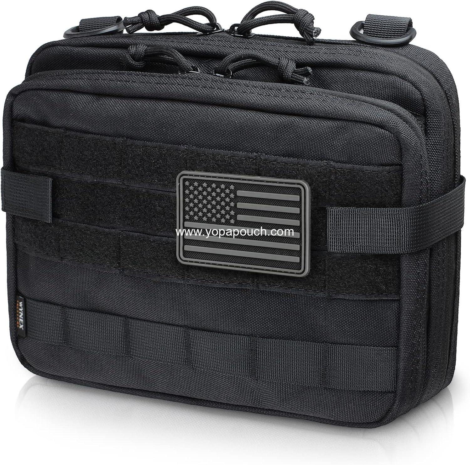 Wholesale Modular Large Admin Pouch - Double Layer Molle EDC EMT Utility Pouch with Map Sleeve and Large Capacity, Flag Patch Included, Supplier