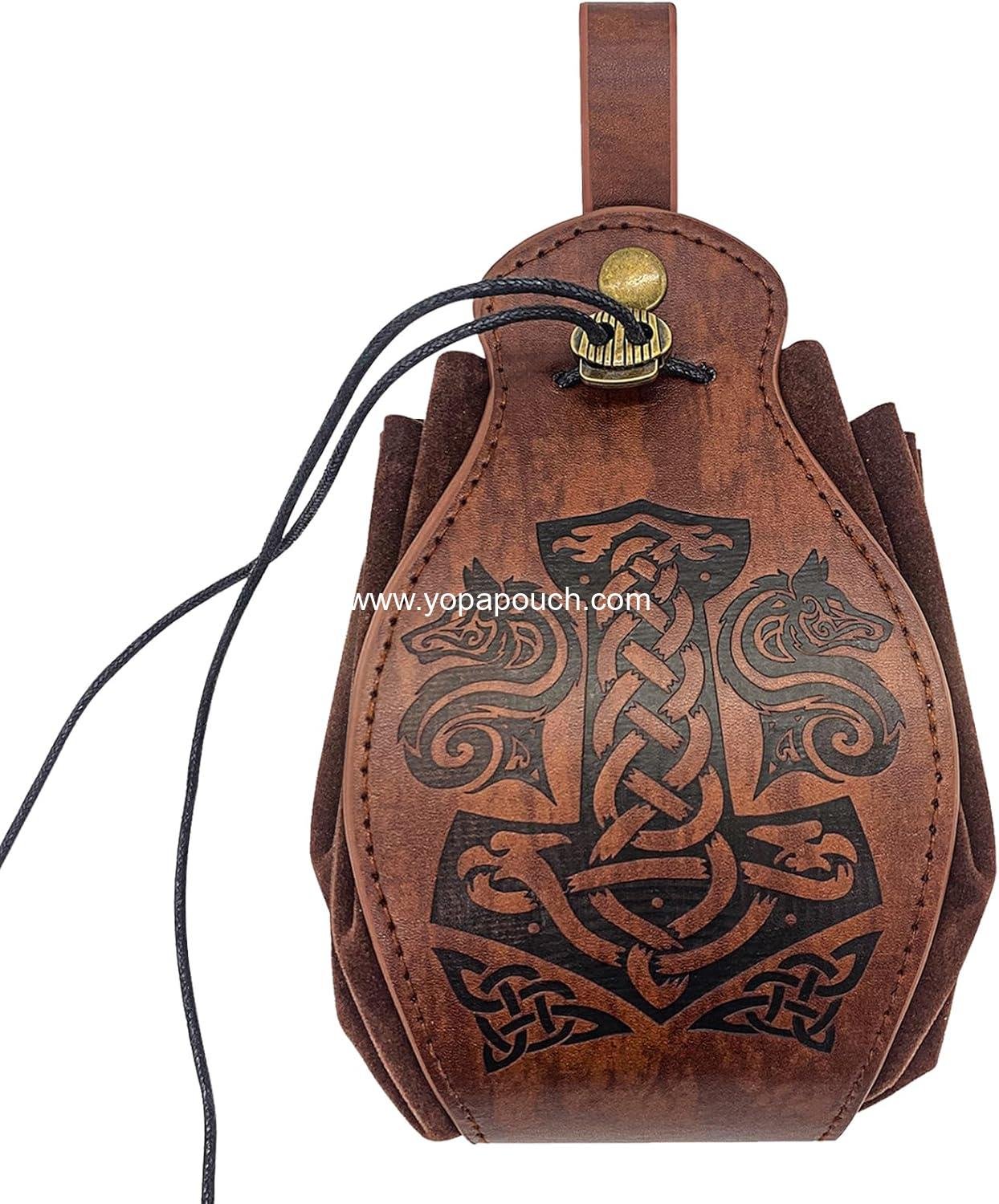 Wholesale Retro Waist Bag - Vintage Leather Belt Pouch, Portable Coin Purse for Travel, Style 4 - Supplier