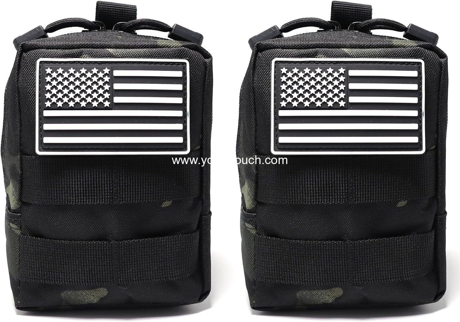 Wholesale Small Molle Pouches - Tactical Compact Water-Resistant EDC Utility Belt Waist Pack Bag 2 Pack Manufacturer