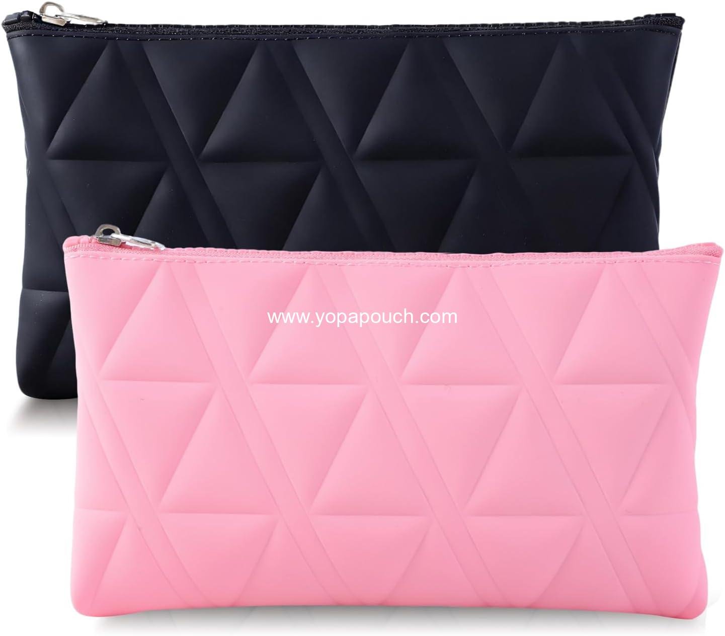 Makeup Bag Travel Cosmetic Bag Organizer Toiletry Bag (Black and Pink)