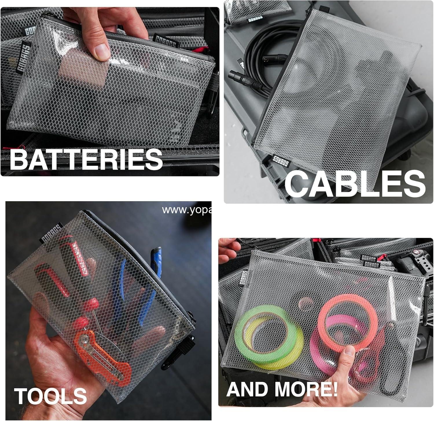 Wholesale Multi-Size Clear Zipper Pouch (4-Pack) – Cable Organizer & Travel Gear Bag for Electronics, Camera Accessories, Tool Storage & Small Tech - Supplier