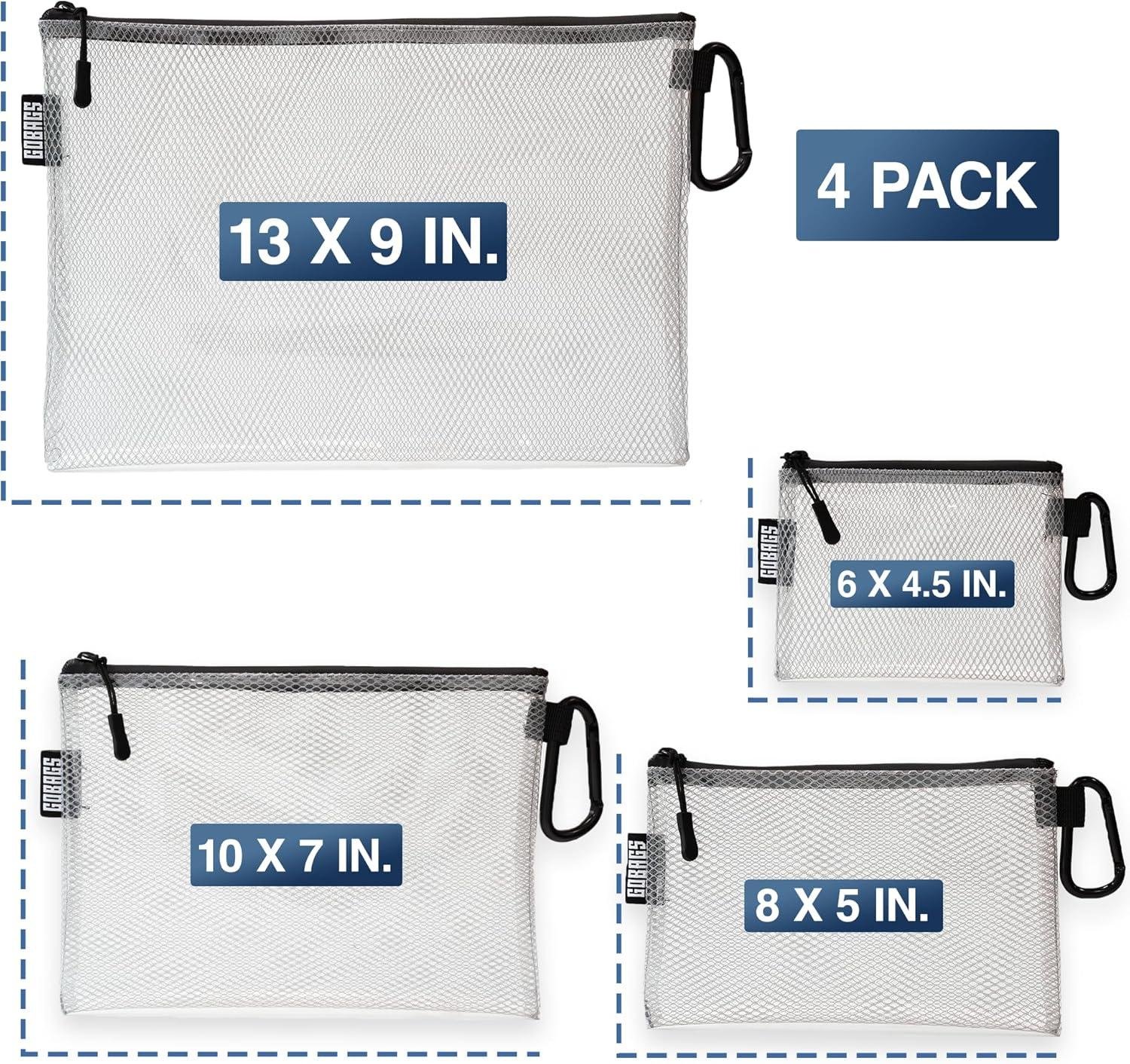 Wholesale Multi-Size Clear Zipper Pouch (4-Pack) – Cable Organizer & Travel Gear Bag for Electronics, Camera Accessories, Tool Storage & Small Tech - Supplier