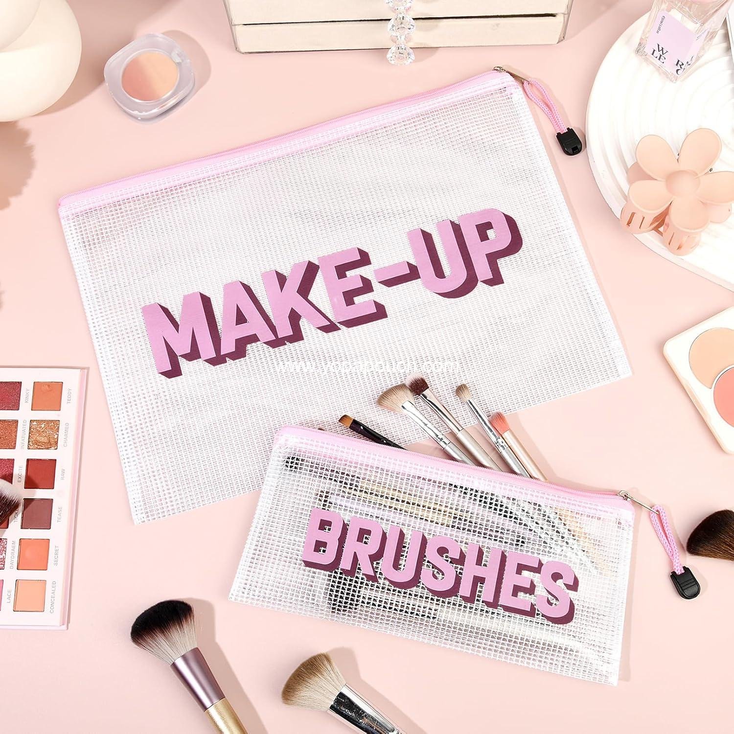 Wholesale 2PCS Clear Waterproof Makeup Bags for Travel, Zipper Pouch for Cosmetics, Easy-to-Clean Essential Organizer for Women Girls Supplier