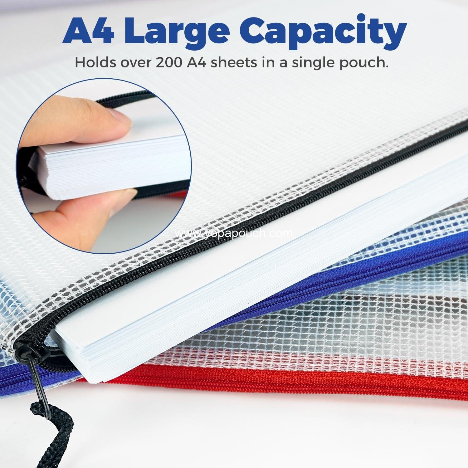 Wholesale Waterproof A4 Mesh Zipper Pouch Bags - 10 Pack Multipurpose Document Organizer for Office, School, Toys, Travel, and Home Storage - OEM Supplier