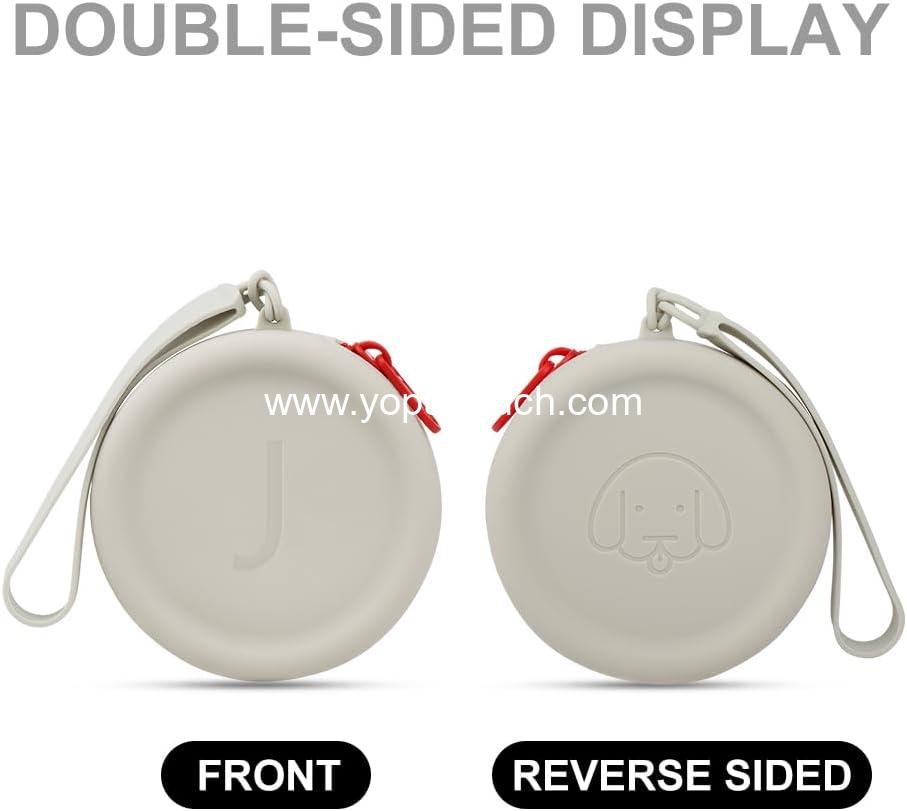 Wholesale Silicone Dog Treat Pouch Bag Portable Waterproof Customizable Alphabet Print Pocket Size Ideal for Dog Cat Snacks on Walks Easy Clean Odorless Zipper Design Light Gray Supplier