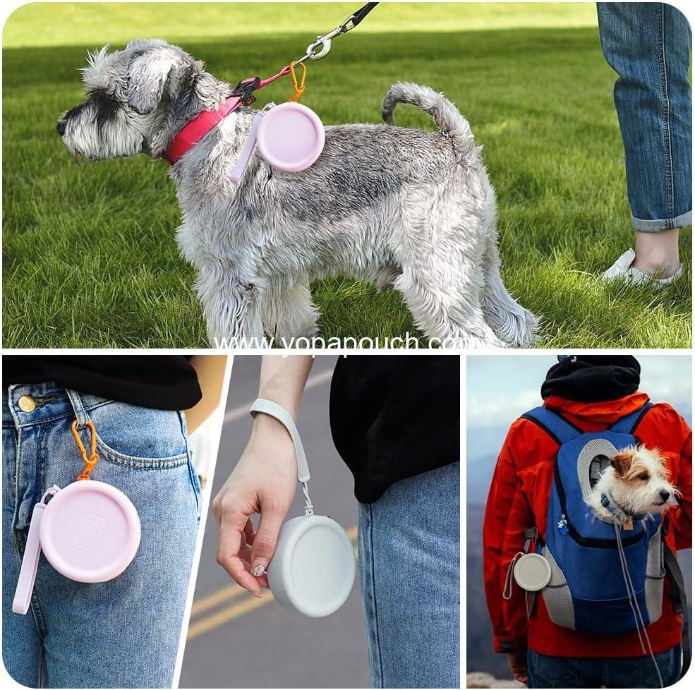 Wholesale Silicone Dog Treat Pouch Bag Portable Waterproof Customizable Alphabet Print Pocket Size Ideal for Dog Cat Snacks on Walks Easy Clean Odorless Zipper Design Light Gray Supplier