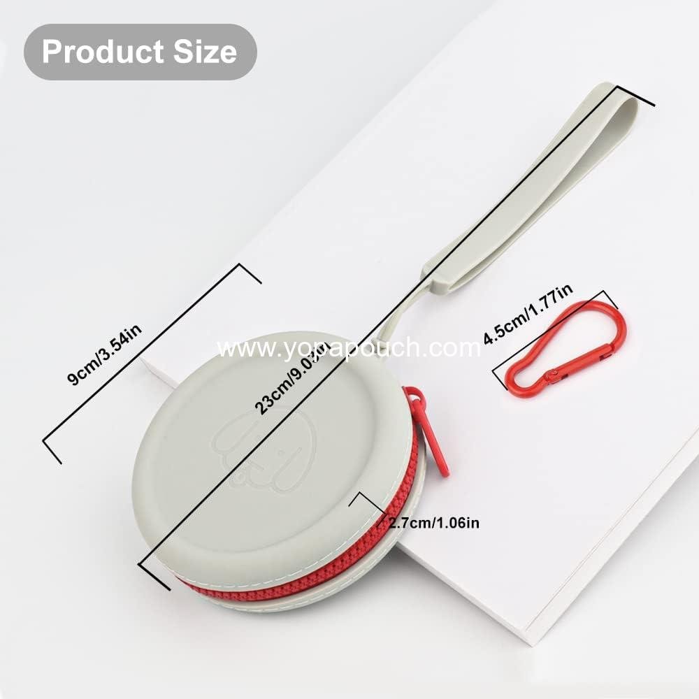 Wholesale Silicone Dog Treat Pouch Bag Portable Waterproof Customizable Alphabet Print Pocket Size Ideal for Dog Cat Snacks on Walks Easy Clean Odorless Zipper Design Light Gray Supplier