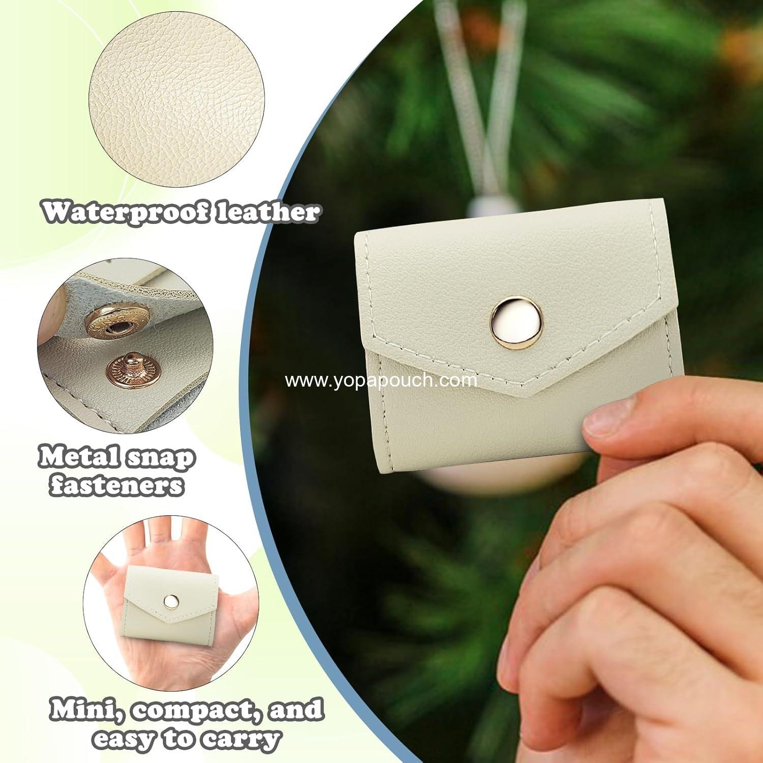 Wholesale Mini Foldable Travel Jewelry Roll Bag with Buckle Small Case for Rings Necklaces Earrings Brown Supplier