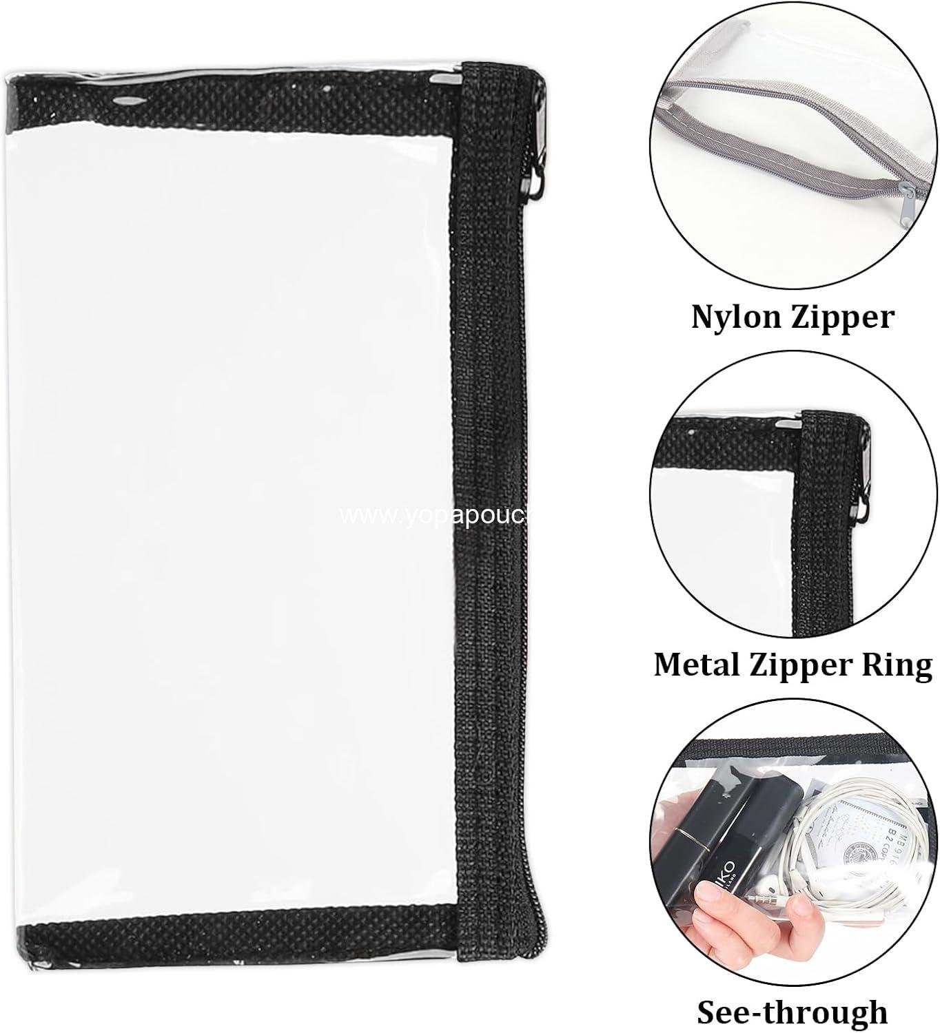 Wholesale 5Pcs Small Clear Makeup Bags Mini Plastic Zipper Waterproof Pouches for Cosmetics Jewelry Essentials 5 Colors 6.3x3.5in Supplier