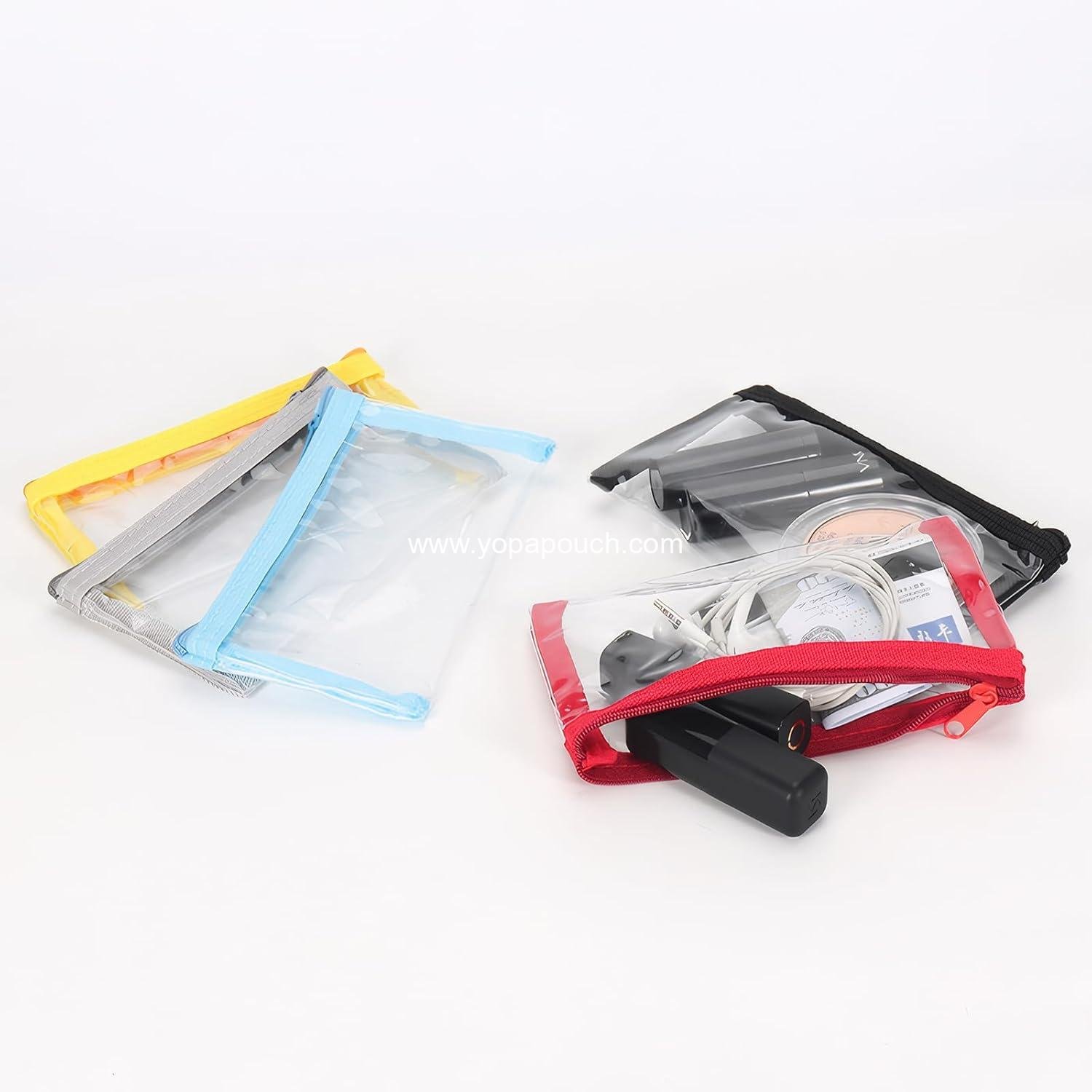 Wholesale 5Pcs Small Clear Makeup Bags Mini Plastic Zipper Waterproof Pouches for Cosmetics Jewelry Essentials 5 Colors 6.3x3.5in Supplier