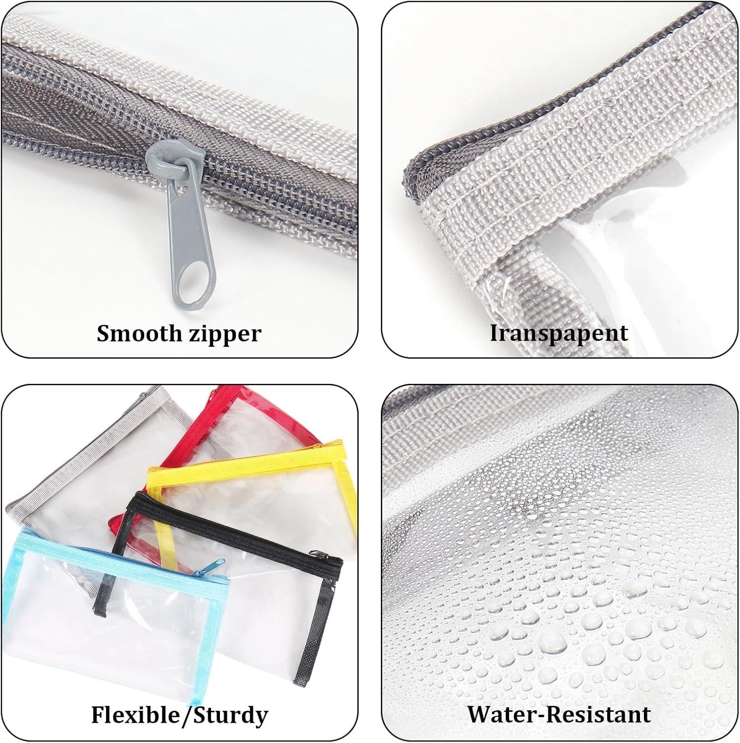 Wholesale 5Pcs Small Clear Makeup Bags Mini Plastic Zipper Waterproof Pouches for Cosmetics Jewelry Essentials 5 Colors 6.3x3.5in Supplier