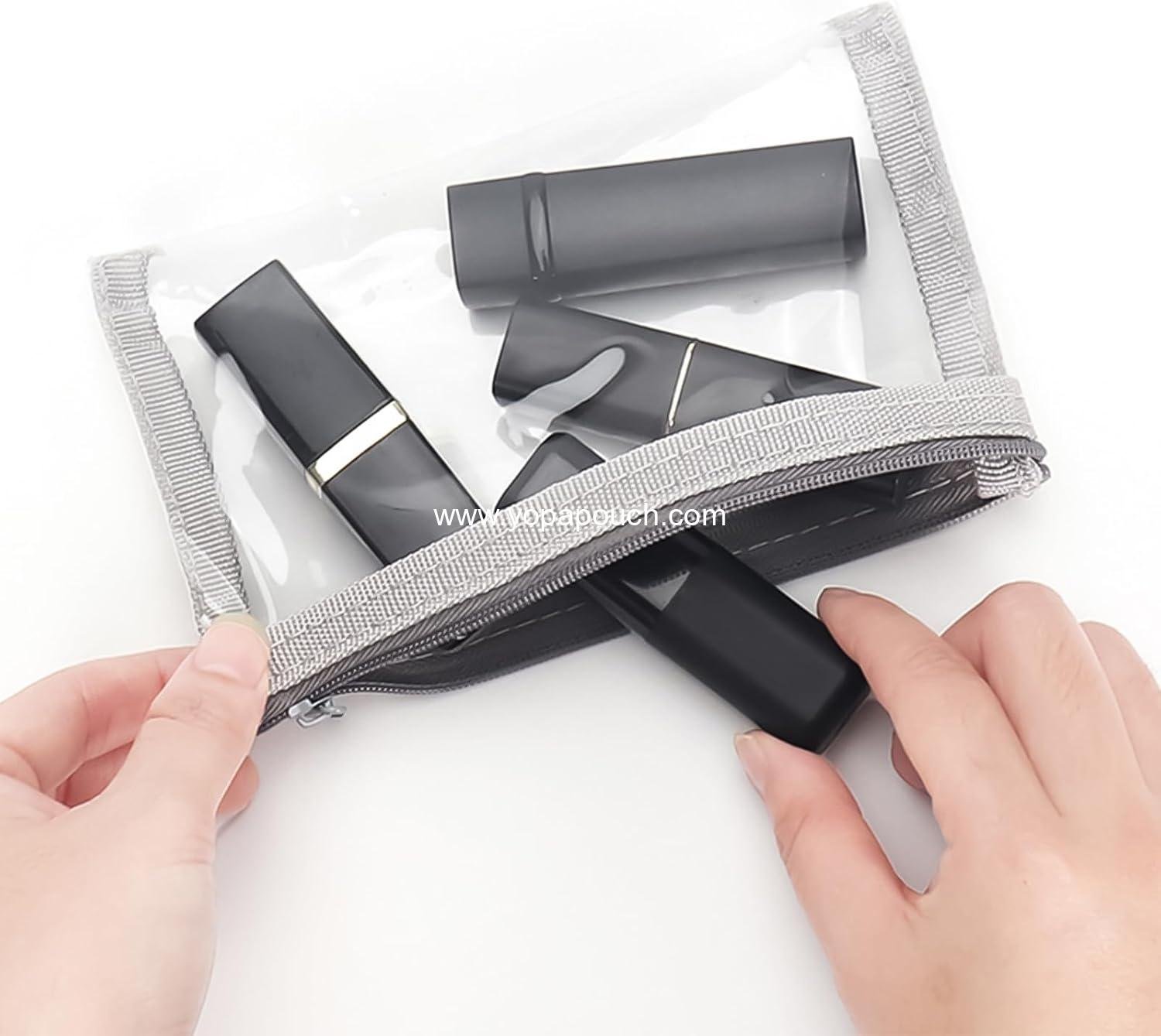 Wholesale 5Pcs Small Clear Makeup Bags Mini Plastic Zipper Waterproof Pouches for Cosmetics Jewelry Essentials 5 Colors 6.3x3.5in Supplier