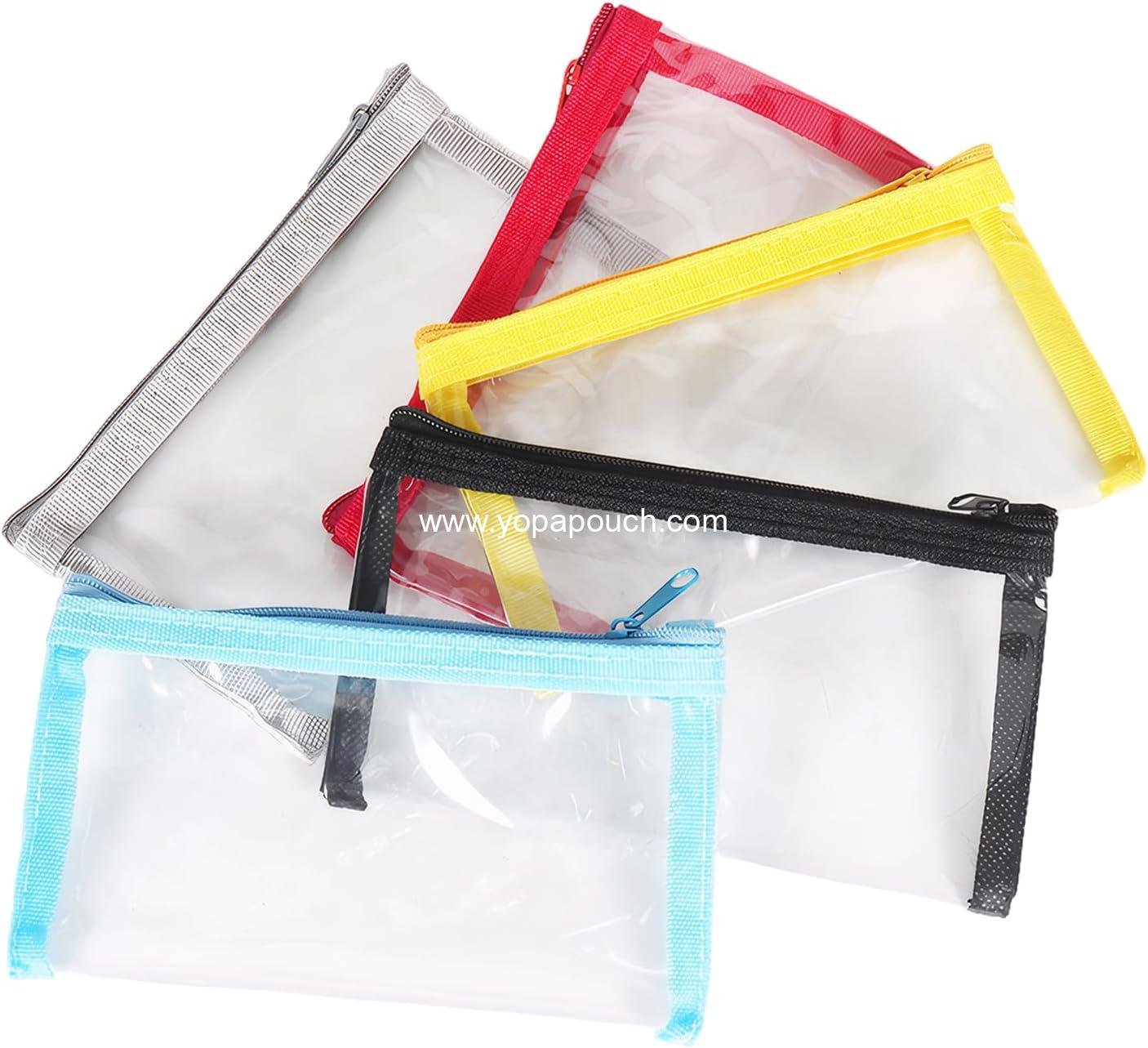 Wholesale 5Pcs Small Clear Makeup Bags Mini Plastic Zipper Waterproof Pouches for Cosmetics Jewelry Essentials 5 Colors 6.3x3.5in Supplier