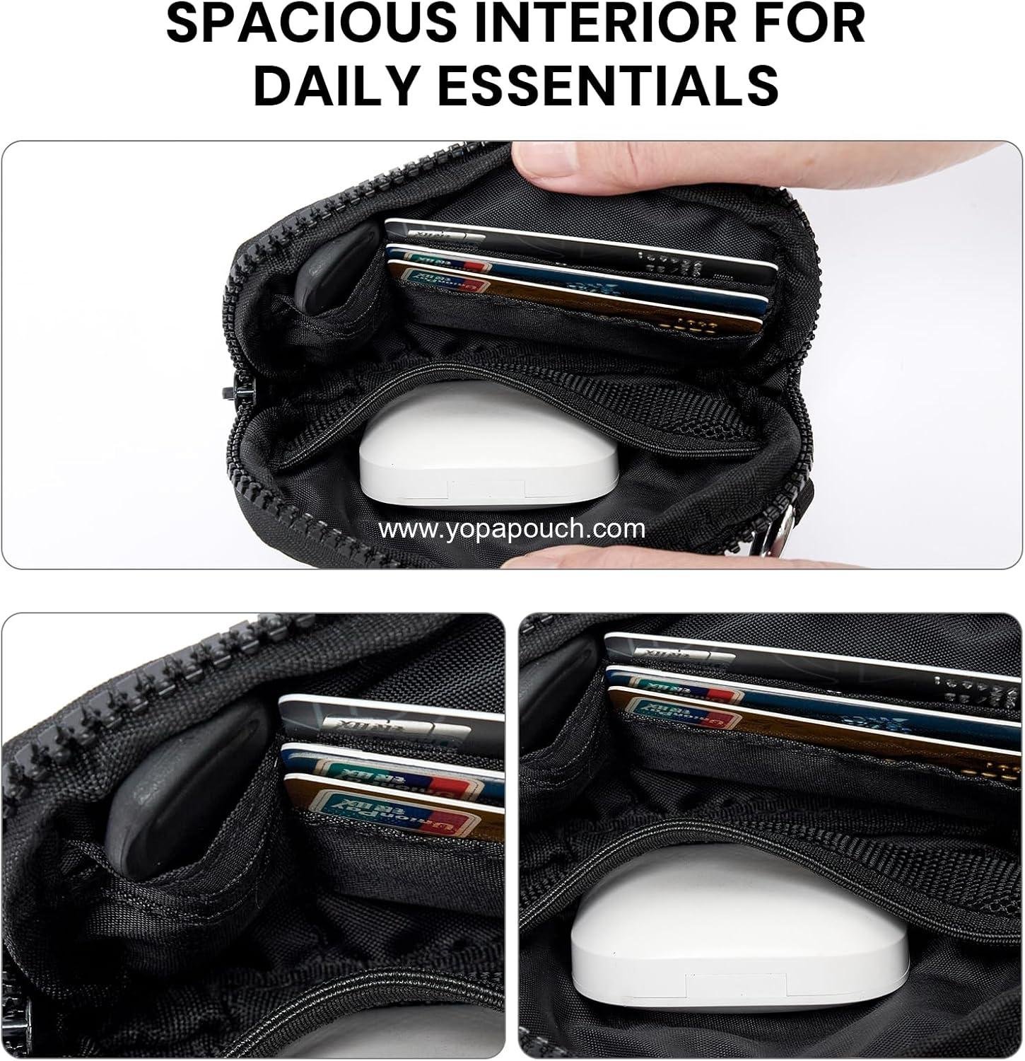 Wholesale Women's Mini Zip Card Case with Clear ID Window Zipper Coin Purse Lightweight Portable Keychain Wallet Supplier