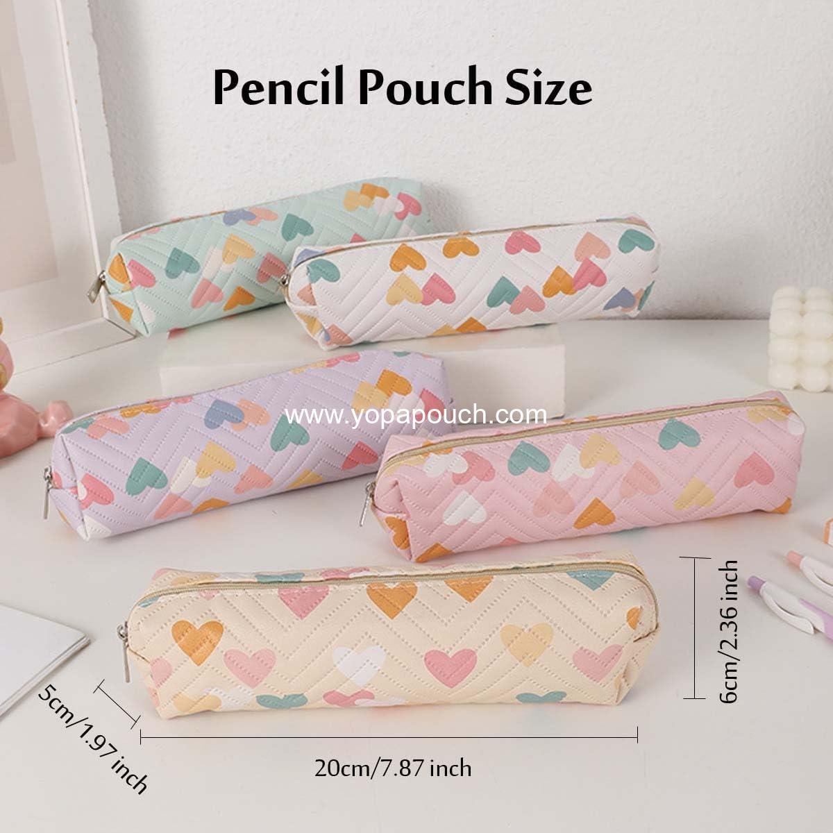Wholesale Small Cute Heart Pencil Pouch Makeup Pen Cosmetic Bag Women Office Stationery Supplier