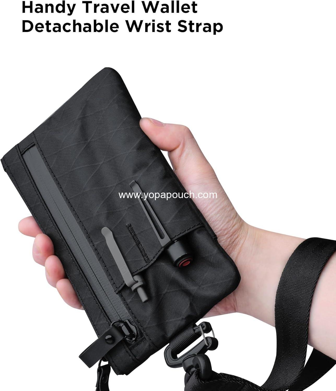 Wholesale RFID Blocking Zip Clutch Passport Wallet EDC Carrier 3 External Slots Supplier