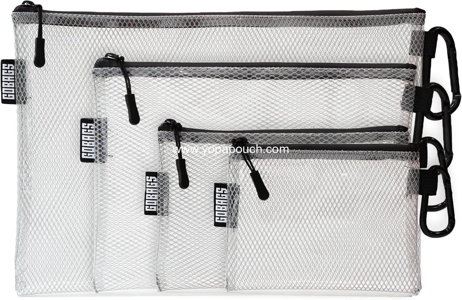 Wholesale Multi-Size Clear Zipper Pouch (4-Pack) – Cable Organizer & Travel Gear Bag for Electronics, Camera Accessories, Tool Storage & Small Tech - Supplier